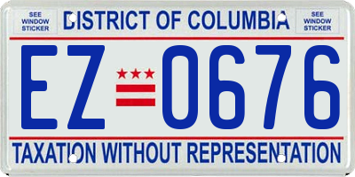 DC license plate EZ0676