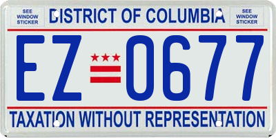 DC license plate EZ0677