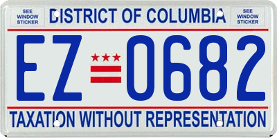 DC license plate EZ0682