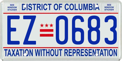 DC license plate EZ0683