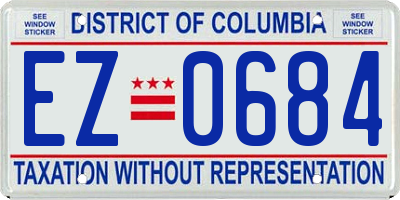 DC license plate EZ0684