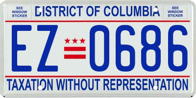 DC license plate EZ0686