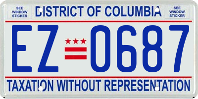 DC license plate EZ0687