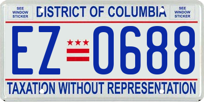 DC license plate EZ0688