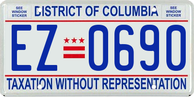 DC license plate EZ0690