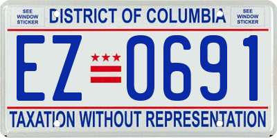 DC license plate EZ0691