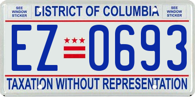 DC license plate EZ0693