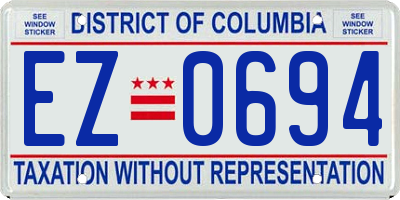 DC license plate EZ0694