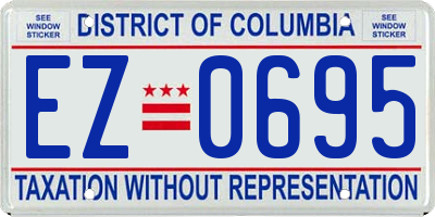 DC license plate EZ0695