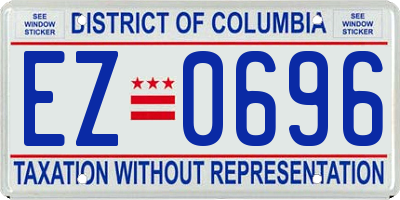 DC license plate EZ0696