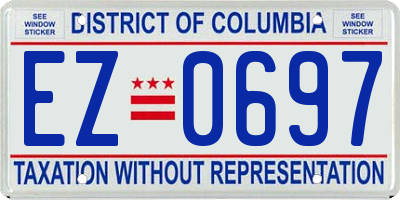 DC license plate EZ0697