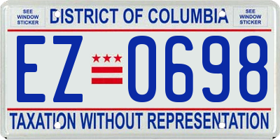 DC license plate EZ0698