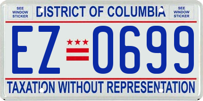 DC license plate EZ0699