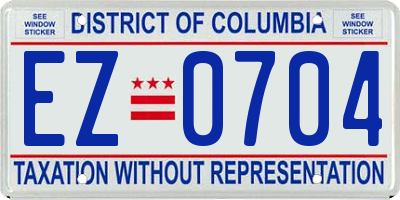 DC license plate EZ0704