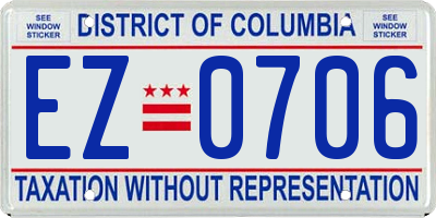 DC license plate EZ0706