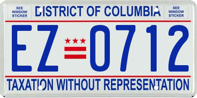 DC license plate EZ0712