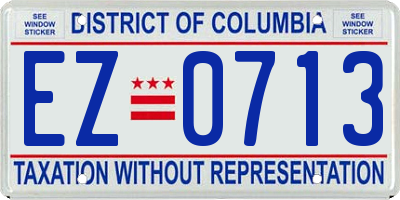 DC license plate EZ0713