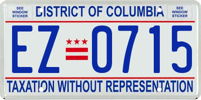 DC license plate EZ0715