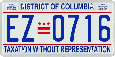 DC license plate EZ0716