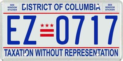 DC license plate EZ0717