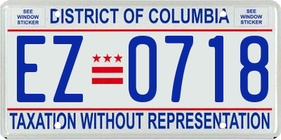 DC license plate EZ0718