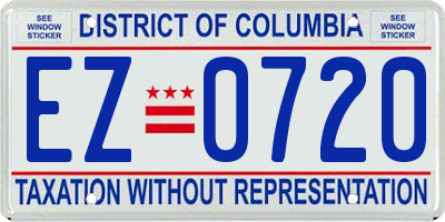 DC license plate EZ0720