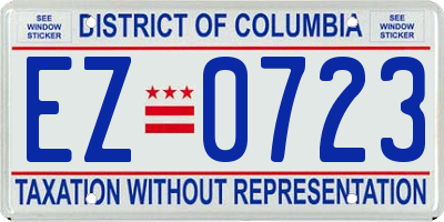 DC license plate EZ0723