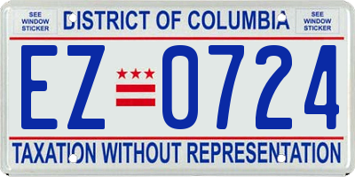 DC license plate EZ0724