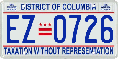 DC license plate EZ0726