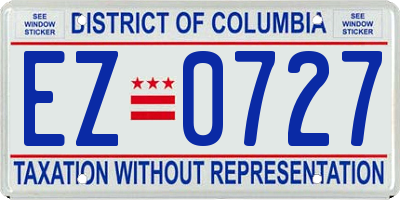 DC license plate EZ0727