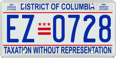 DC license plate EZ0728