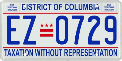 DC license plate EZ0729