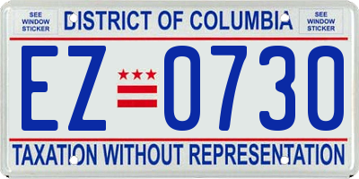 DC license plate EZ0730