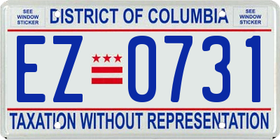 DC license plate EZ0731