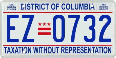 DC license plate EZ0732