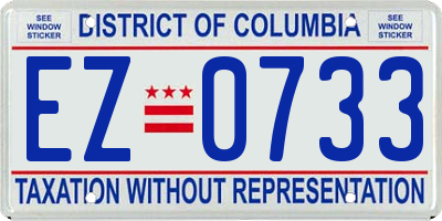 DC license plate EZ0733