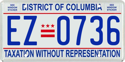 DC license plate EZ0736