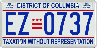 DC license plate EZ0737