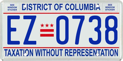 DC license plate EZ0738