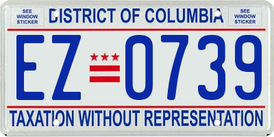 DC license plate EZ0739