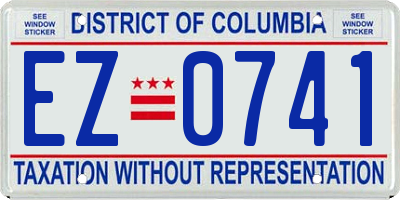 DC license plate EZ0741