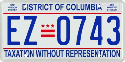 DC license plate EZ0743