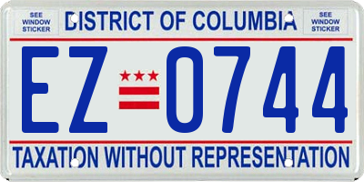 DC license plate EZ0744