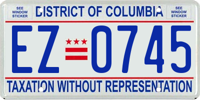 DC license plate EZ0745