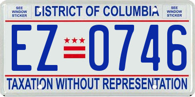 DC license plate EZ0746