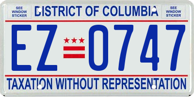 DC license plate EZ0747