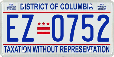 DC license plate EZ0752