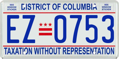 DC license plate EZ0753