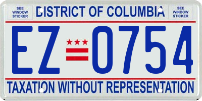 DC license plate EZ0754