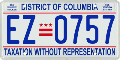 DC license plate EZ0757